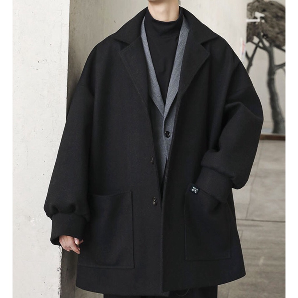 Áo Khoác dạ phong cách trẻ trung Jiang Store - áo vest dạ dáng dài form rộng unisex Hàn Quốc