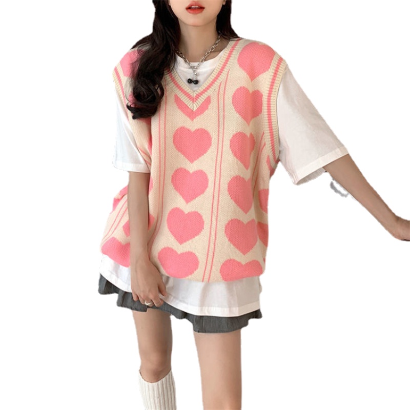 Áo sweater dệt kim Perty sát nách dáng rộng phong cách Hàn Quốc thời trang mùa thu cho nữ