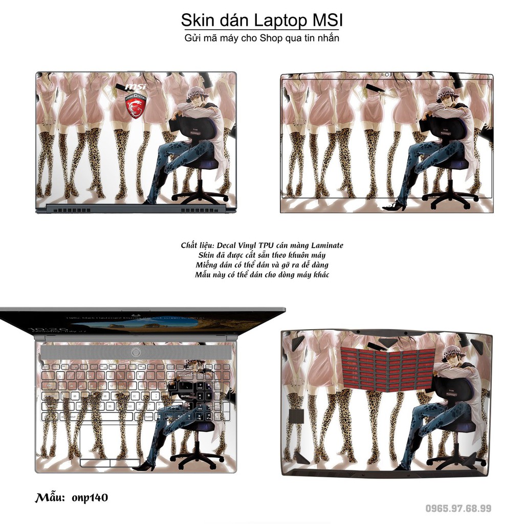 Skin dán Laptop MSI in hình One Piece nhiều mẫu 17 (inbox mã máy cho Shop)