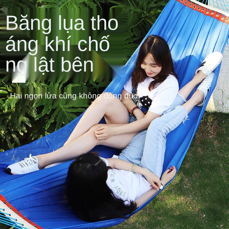 Võng lụa băng đu ngoài trời lưới người lớn trong nhà chống lật nôi treo ghế đôi Giường đơn