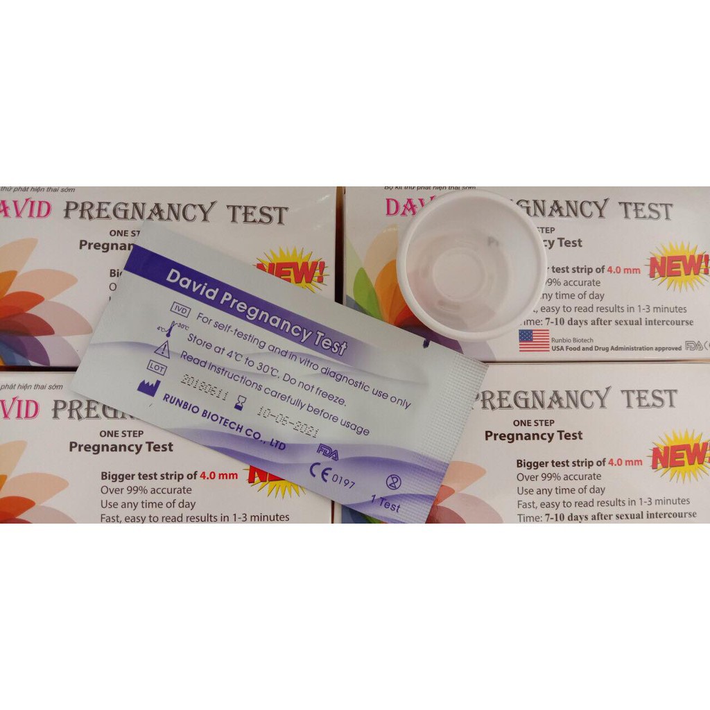 Que thử thai COMBO 5 hộp KIT thử David Pregnancy Test chính hãng