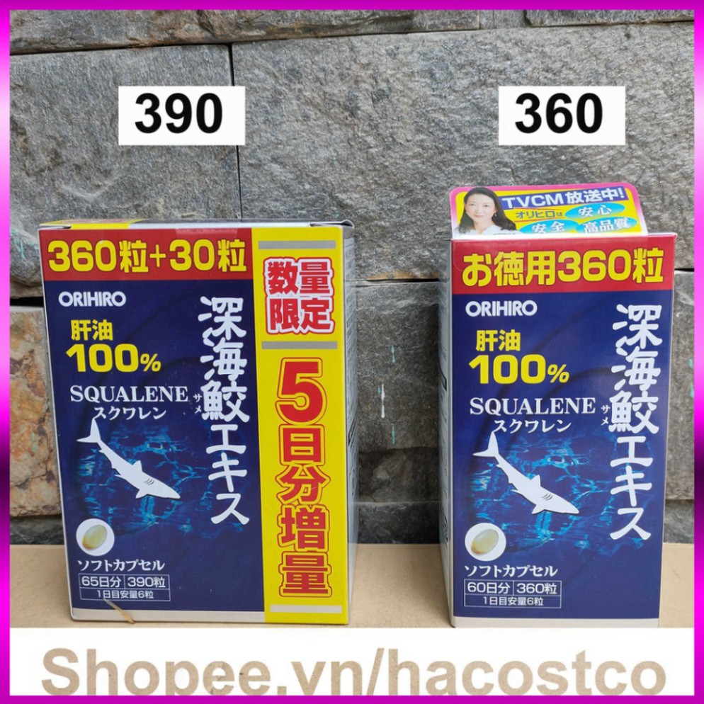 GIÁ SÔC NHIỆT Viên uống Orihiro Shark Squalene 360viên chiết xuất dầu gan cá mập sụn vi cá mập Japan GIÁ SÔC NHIỆT