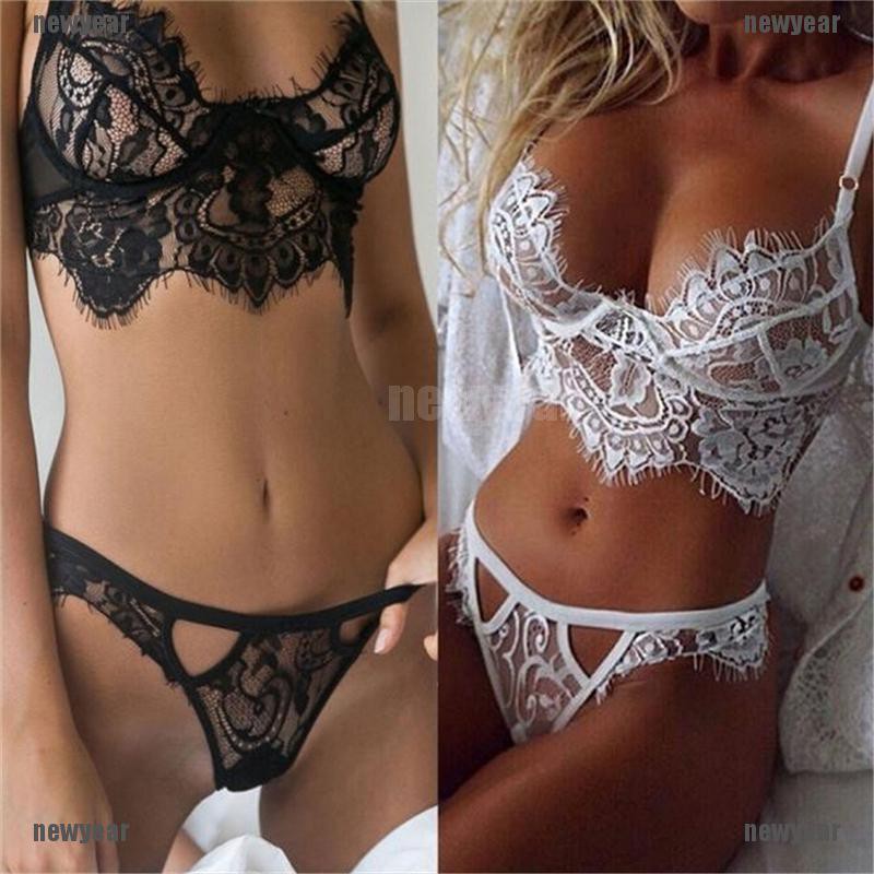[new] Womens Sexy Lingerie Corset Lace Push Up Vest Top Bra+Pants Set Underwear Suit [year]