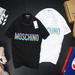 Áo Thun Phản Quang " MOS-CHI-NO " CottonÁo Thun Form Rộng Unisex, Áo Thun Nam Nữ Đẹp