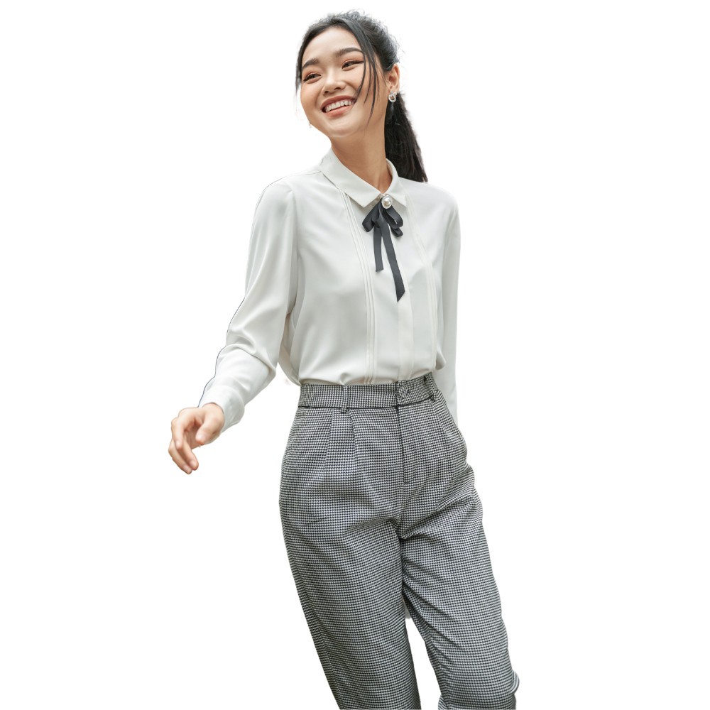 Quần baggy lé cạp họa tiết houndstooth SYO Q3001-21