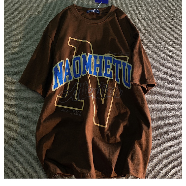 Áo thun Fashmily 100% cotton tay ngắn dáng rộng thời trang mùa hè phong cách Hàn Quốc cho nữ