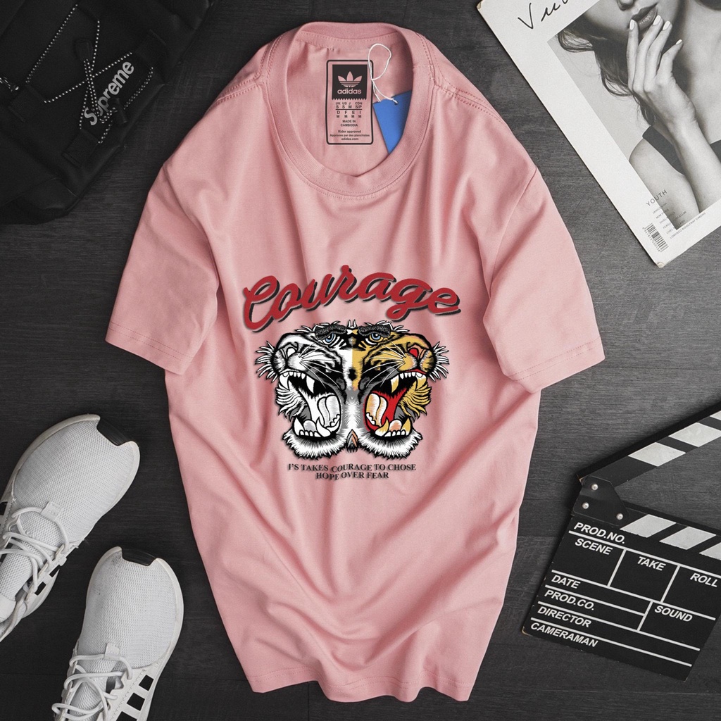 Áo thun nữ from rộng unisex, áo thun adidas nữ, áo phông adidas nam chính hãng, áo thun sài gòn màu hồng