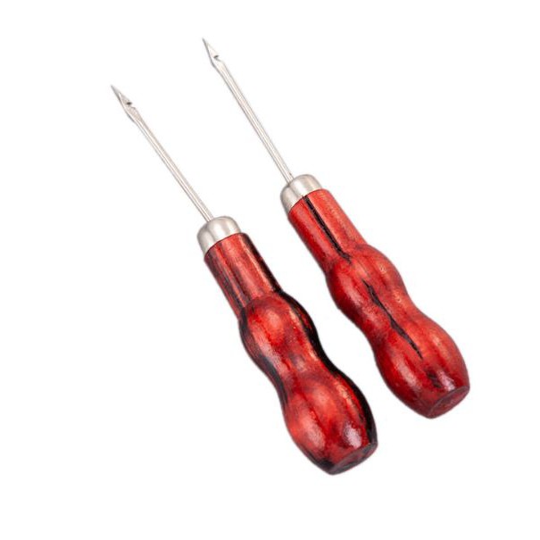 Cây dùi mũi nhọn, kim may giày dép, túi xách bằng tay cán gỗ Nâu