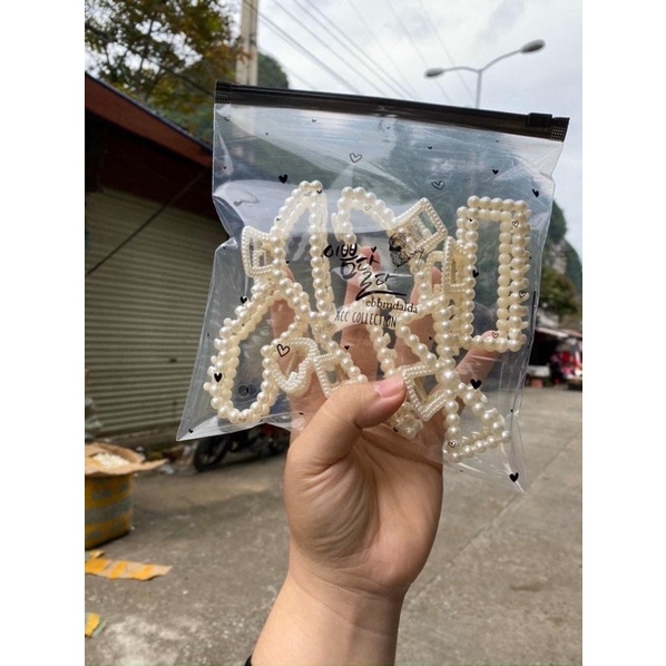 Bộ kẹp tóc mái bên nhiều mẫu thiết kế hình nơ đính đá pha lê màu trắng xinh xắn phong cách Hàn Quốc dành cho nữ