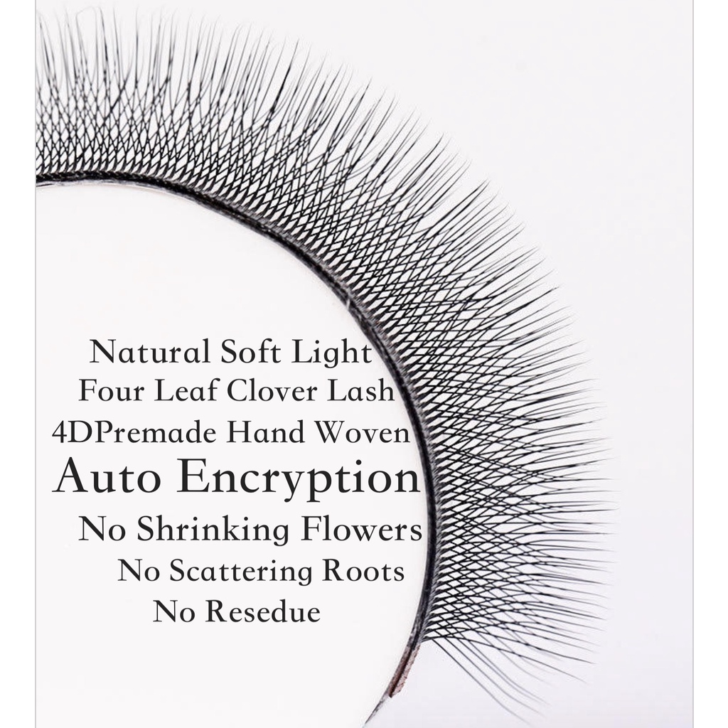 Lông Mi Giả Dày 4D Bằng Lông Chồn Thêu Tay Tự Nhiên 0.07mmFour-Leaf Clover Eyelash Extension Premium Materials Hand Woven Natural Thickness 0.07mm Mink 4D Four-Leaf Clover Lash