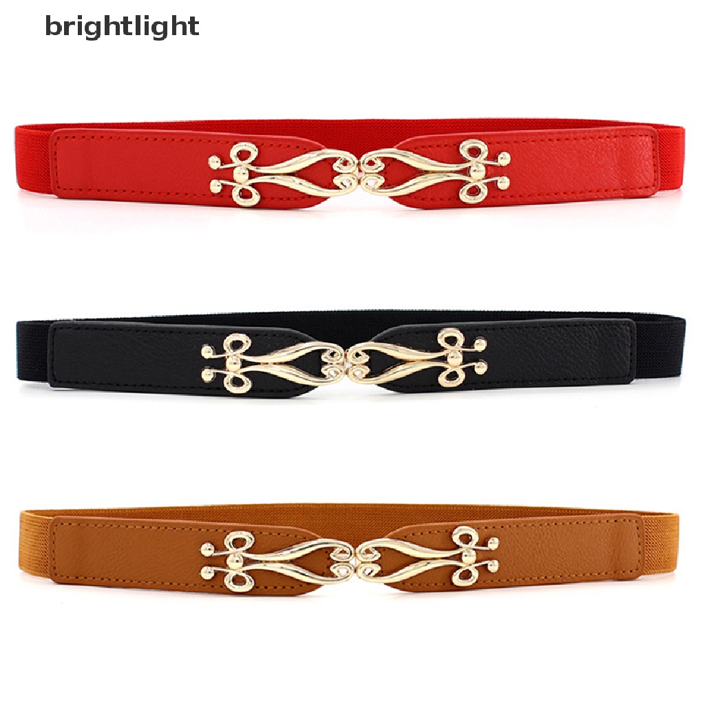 (brightlight) Fashion Elastic Waistband Elegant Cummerbund Women Dress Buckle Belt Strap Waist [HOT SALE]