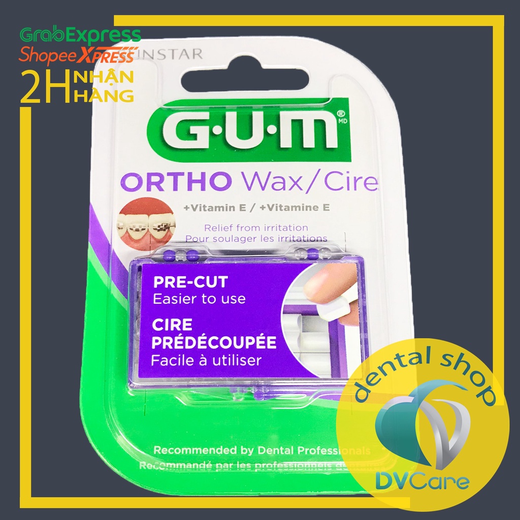 Sáp nha khoa, sáp giảm đau chỉnh nha niềng răng - GUM ORTHO WAX PRECUT [dvcareshop]