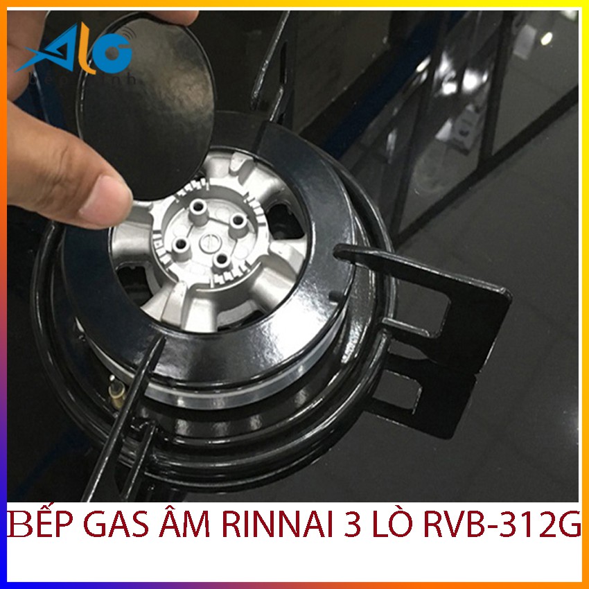 Bếp gas âm Rinnai RVB-312BG - 3 lò - Ngắt gas tự động -  Tiết kiệm gas - bảo hành 2 năm - Alo Bếp Xinh