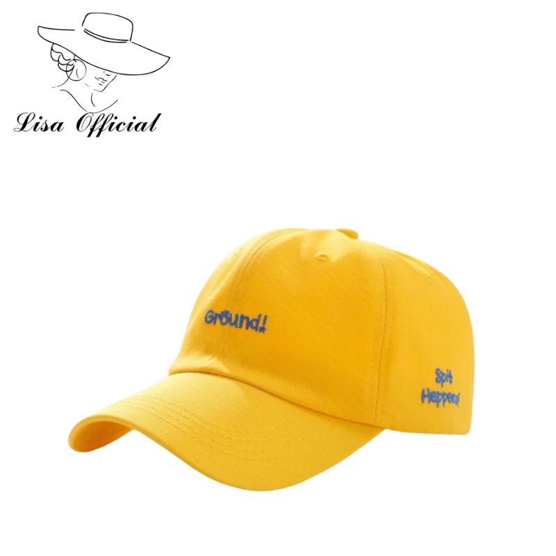 Mũ Lưỡi Trai 💖 Lisa Official 💖 Nón Kết Thêu Chữ Ground Chất kaki Cao Cấp Form Unisex Nam Nữ - SV-19