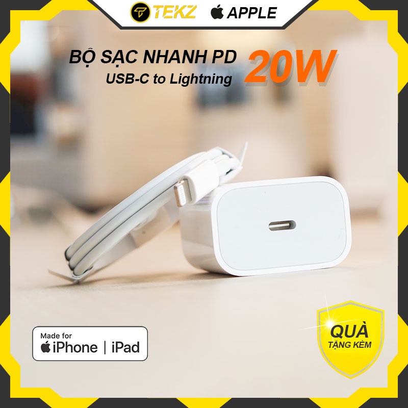 Combo Củ Sạc Và Dây Cáp iPhone, iPad Sạc Nhanh iPhone/iPad PD 20W Chính Hãng Zin Bảo Hành 12 tháng