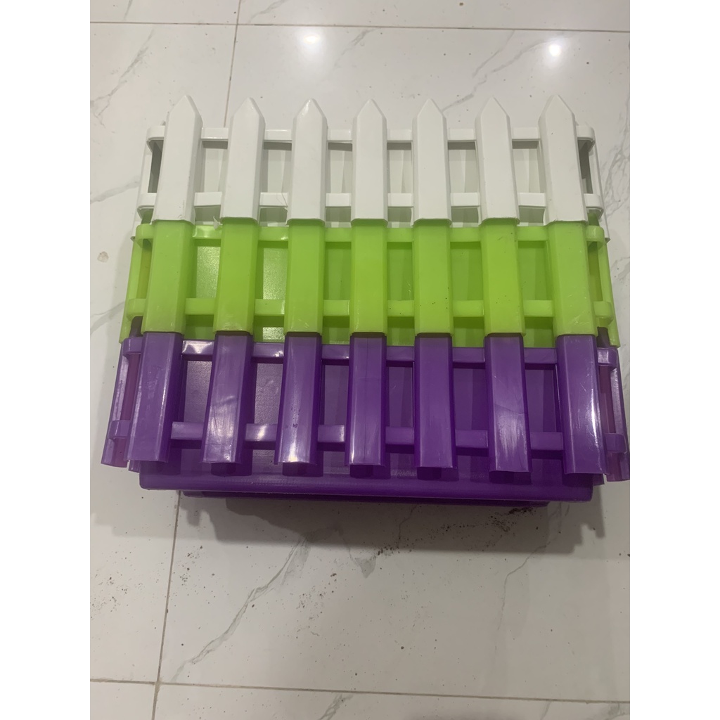 Chậu hàng rào cỡ nhỏ trồng hoa cây cảnh nhiều màu sắc KT 31x15x11cm hàng loại 1