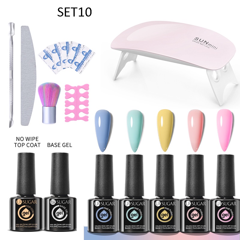 Set sơn gel UR SUGAR chai thủy tinh 54W/6W 7ml