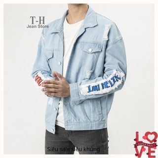 Áo khoác jean nam Strange cao cấp, áo khoác bò nam cá tính AKB21 quincy.shop4