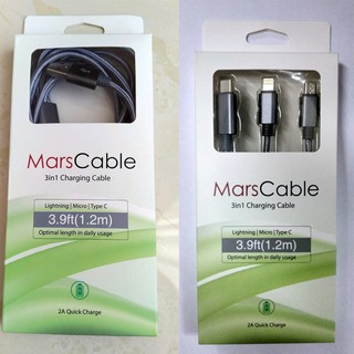 Cáp sạc 3 đầu SIÊU BỀN 3in1 Charging Cable tương thích Lightning – Micro USB – USB Type C