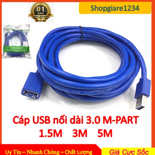Cáp USB nối dài 3.0 M-PARD 1.5M/ 3M/ 5M (cáp xịn, chính hãng)