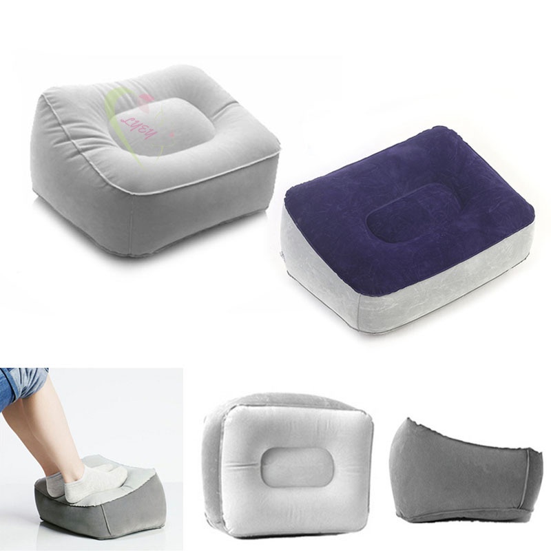 LE Portable Inflatable Foot Rest Pillow Cushion PVC Air Travel Office Home Leg Up Footrest Relaxing Feet Tool @VN