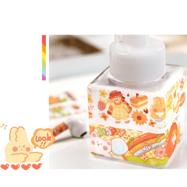 Washi tape hoạ tiết hoạt hình cute đáng yêu