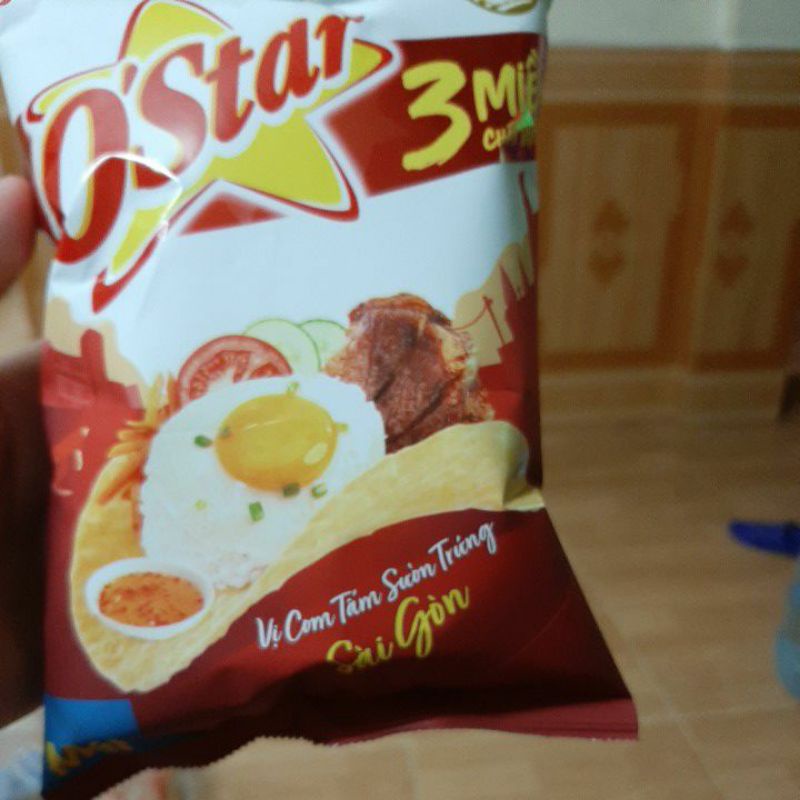 Snack O'Star 3 miền chất việt vị cơm tấm sườn trứng Sài Gòn 32g mới.