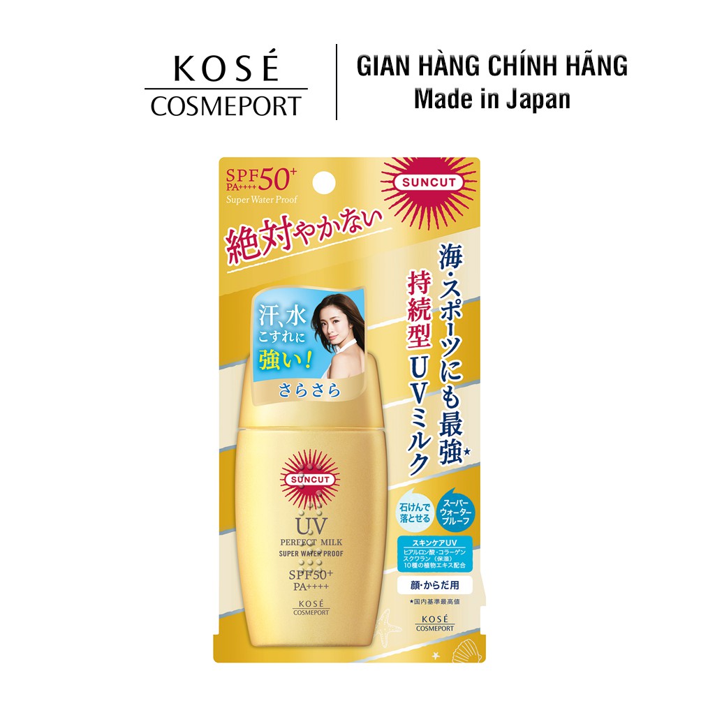 Chống nắng dạng sữa Kosé Cosmeport Suncut Milk Super Water Proof SPF50+/PA++++ 60g