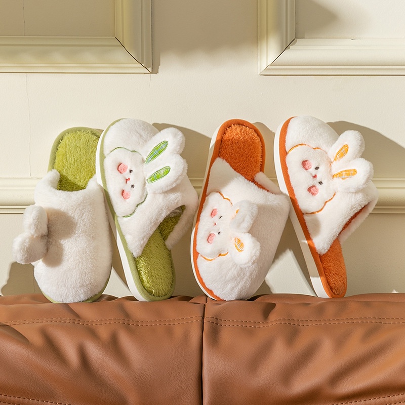 Dép Bông, Dép Lông Đi Trong Nhà Xinh Xắn Hình Thỏ Bông Warm&Cute A149