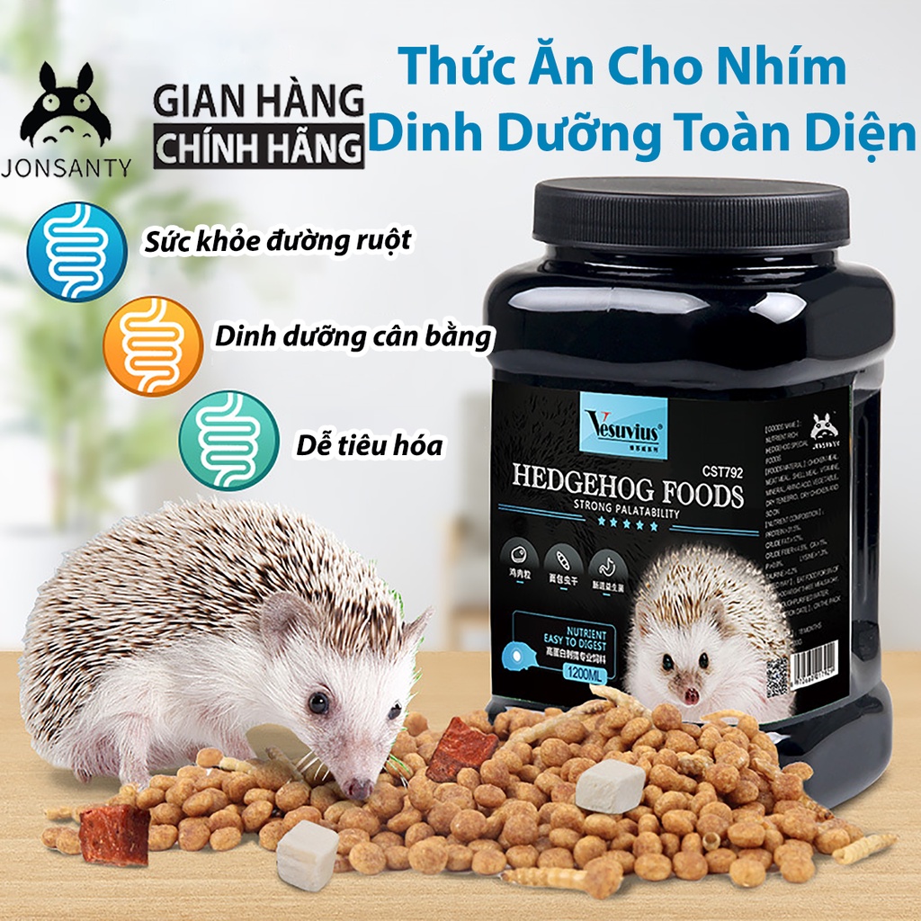 Đồ ăn nhím kiểng, thức ăn cho nhím cảnh dinh dưỡng toàn diện thịt gà sâu gạo giàu protein hãng JONSANTY