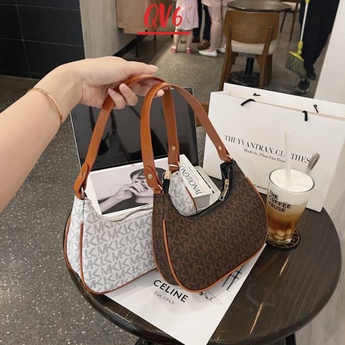 Túi xách nữ dáng thuyền đeo vai kẹp nách họa tiết mk thời trang phong cách trẻ trung tiện lợi - QV68 Shop