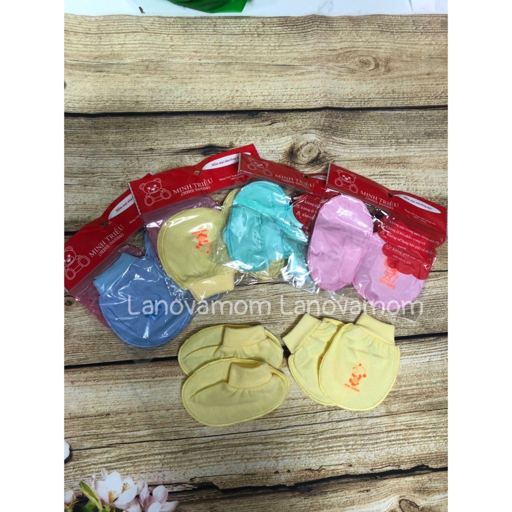 SET BAO TAY BAO CHÂN chất cotton mềm mại cho bé yêu (1 set gồm 1 đôi bao tay và 1 đôi bao chân)