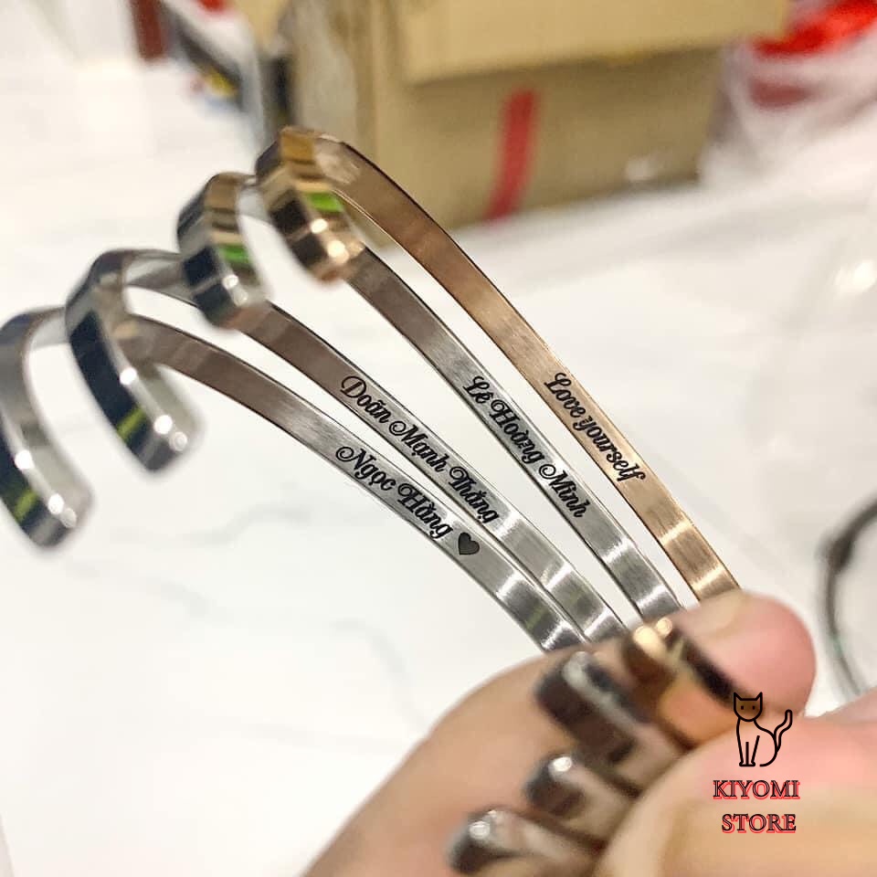 Vòng Tay Bạc Vàng Hồng Khắc Tên Và Chữ Kí Jack - Sơn Tùng - MTP - BTS Bảo Hành 1 Năm KIYOMI STORE