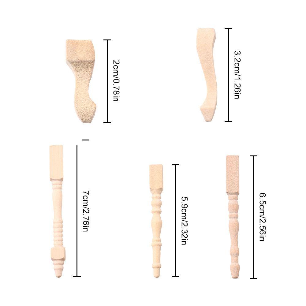 BEBETTERM 4 Chân Gỗ Mini Trang Trí Nhà Búp Bê Tỉ Lệ 1 / 12