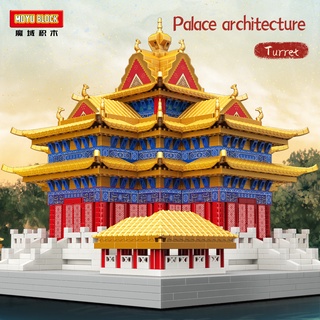 MY92008-Góc tháp-Tòa nhà Tử Cấm Thành được lắp ráp theo mô hình-Hạt khoan siêu nhỏ-Chế độ xem phố-Cung điện Series-Khối xây dựng lắp ráp-Quà tặng