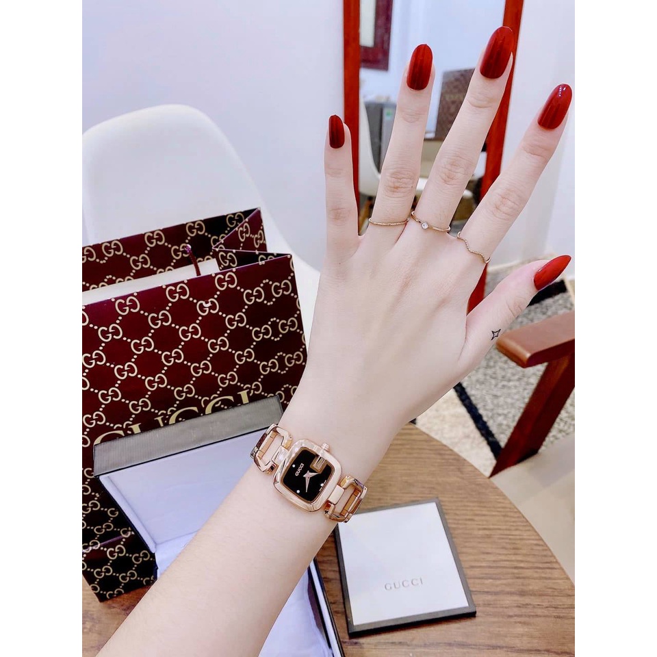 Đồng hồ nữ cao cấp GuciGC001501 Lady watch mini-Màu vàng rose-Auth-Luxury Diamond Watch