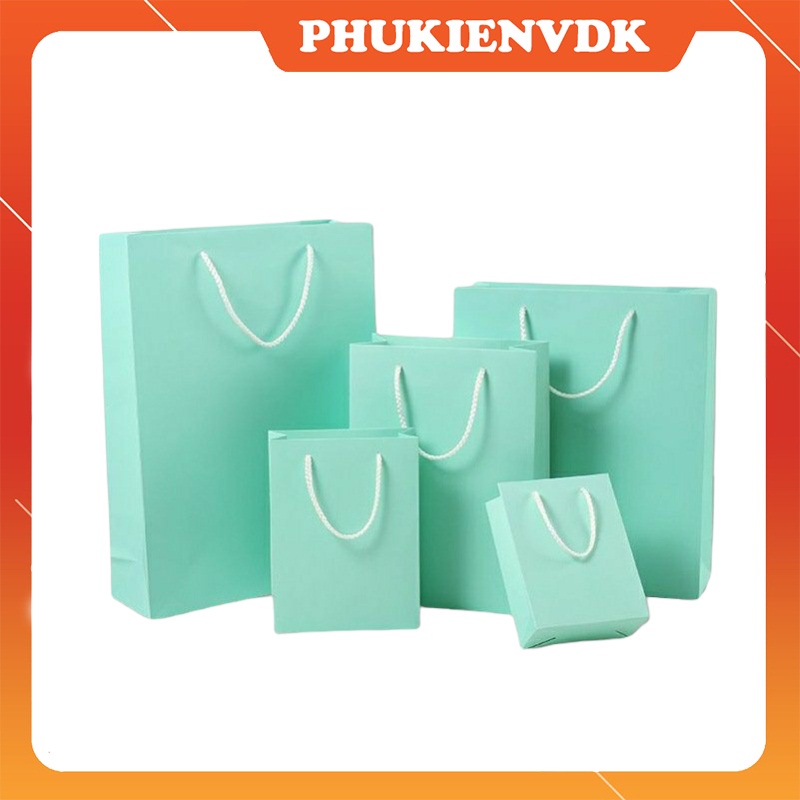 Túi đựng quà túi giấy cứng màu xanh Tiffany cao cấp có nhiều size