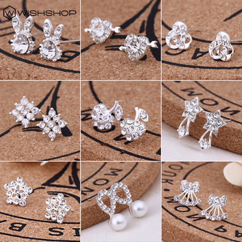 [WHOLESALE] [Women Cute Pearl Star Love Rabbit Bow Stud Earrings ] [Ladies Elegant Rhinestone Studs Earrings] [Korean INS Simple Style Bridal Wedding Party Ear Jewelry]