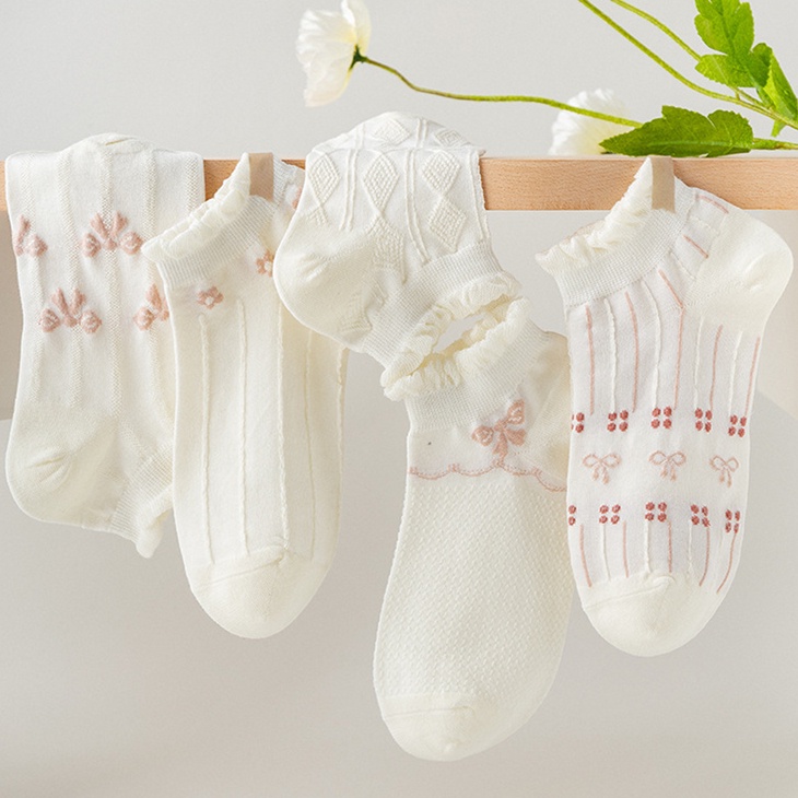 White Socks Maiden Lovely Sweet Ankle Sock Cotton Socks Short