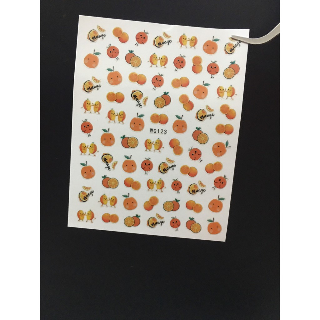 Sticker dán móng tay ( mã WG) sticker nail hình hoa, lá, quả