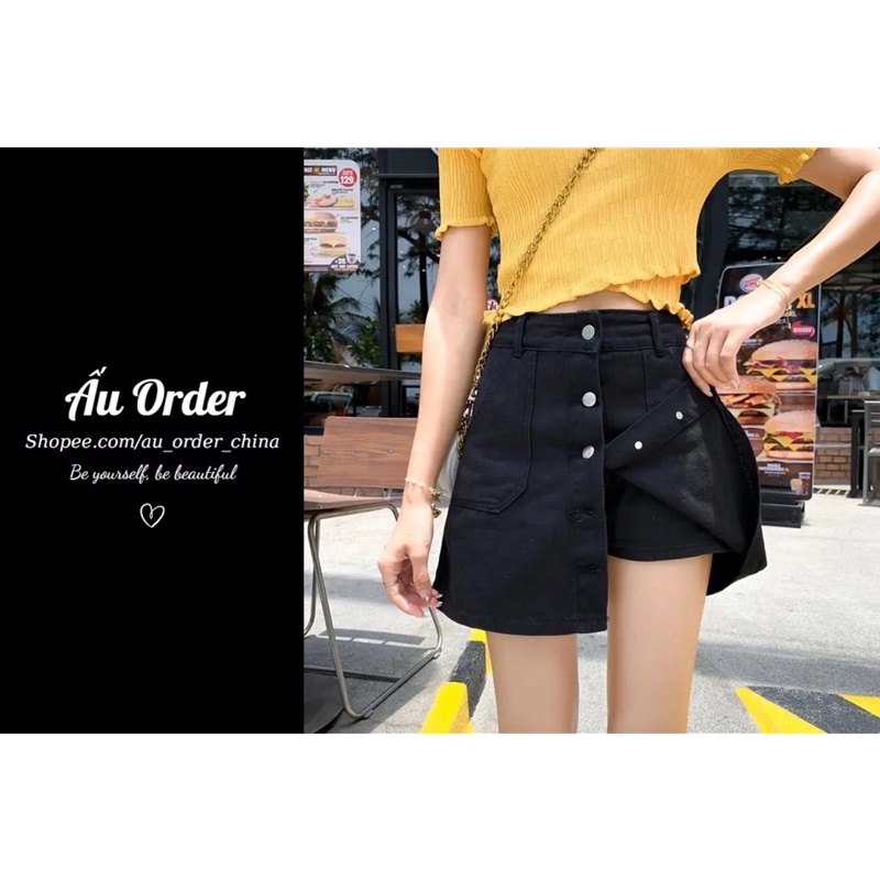 Chân Váy Jeans Ngắn Xẻ Tà Có Quần Trong Bigsize đến 100kg