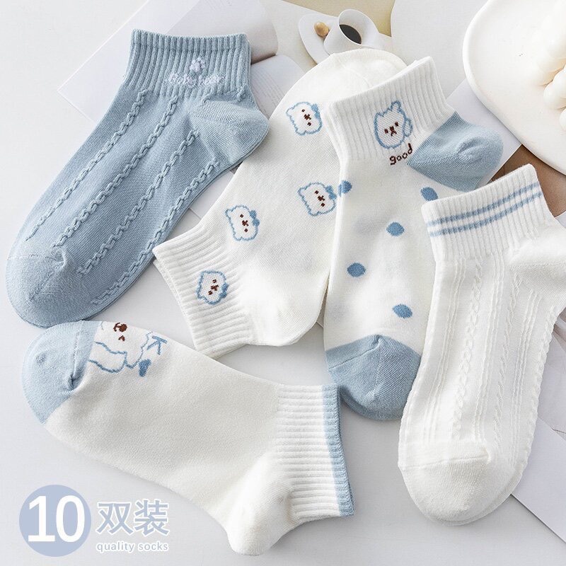 [ SIỂU RẺ ] VN005 Combo 5 đôi tất NỮ cổ ngắn họa tiết xinh xắn dễ thương