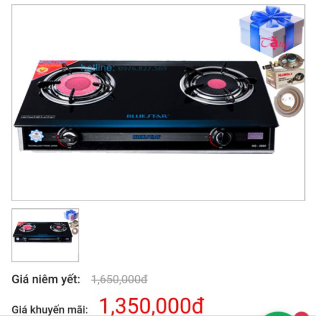 Bếp gas Bluestar NG-5680CI - Bếp đôi