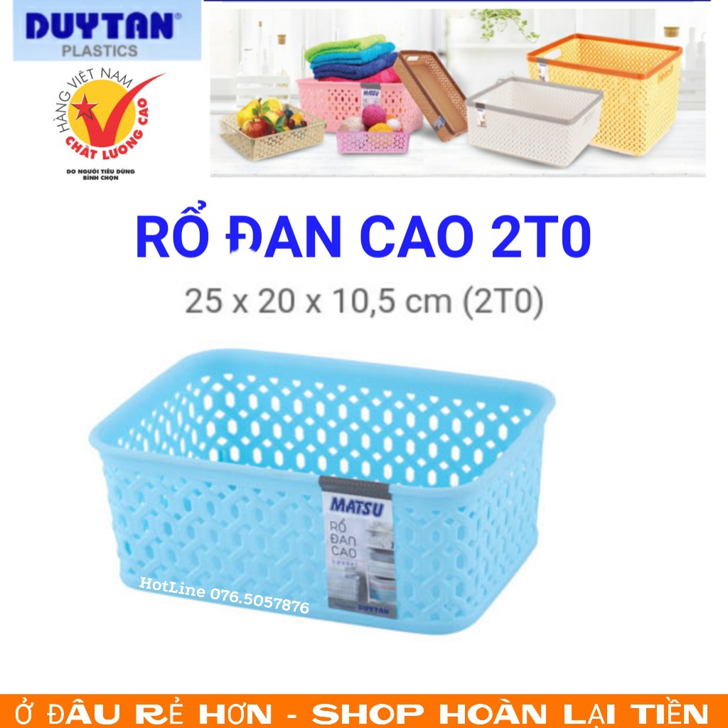 Rổ đan cao nhựa Duy Tân 2 Tấc