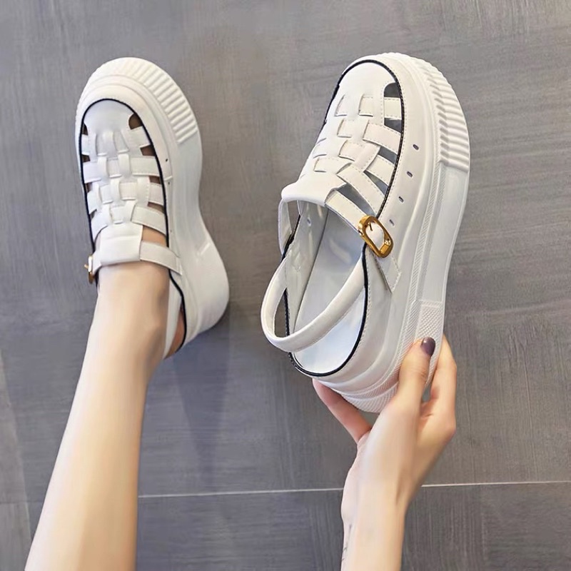 Giày thể thao hở gót, giày bít mũi nữ đế 7.5cm⚡️And Store⚡️