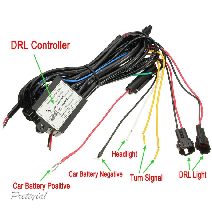 1 Đèn Led Chạy Ban Ngày Drl Có Công Tắc Điều Khiển Cho Xe Hơi