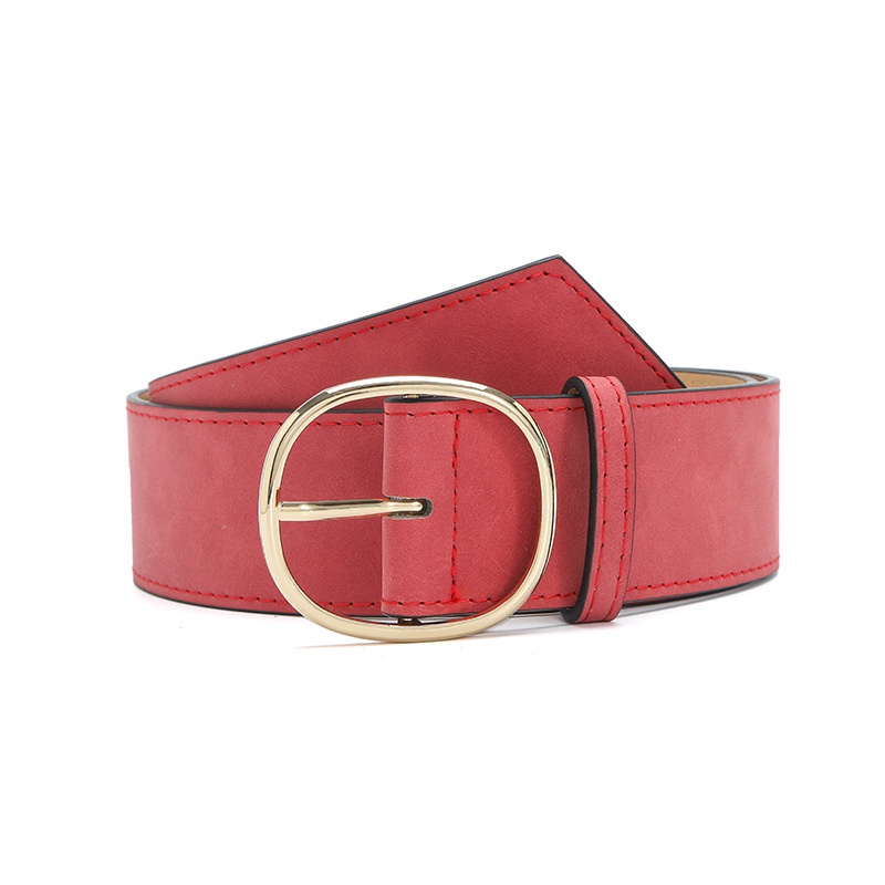 Thắt Lưng Nữ Khóa Oval Màu Vàng Phong Cách Hàn Quốc