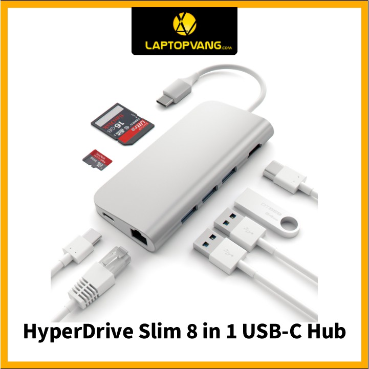 Cổng chuyển USB Type C – HyperDrive Slim 8 in 1