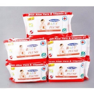 Combo 5 gói khăn giấy ướt Baby Thiên Phúc 1 gói 100 tờ - an toàn sức khoẻ