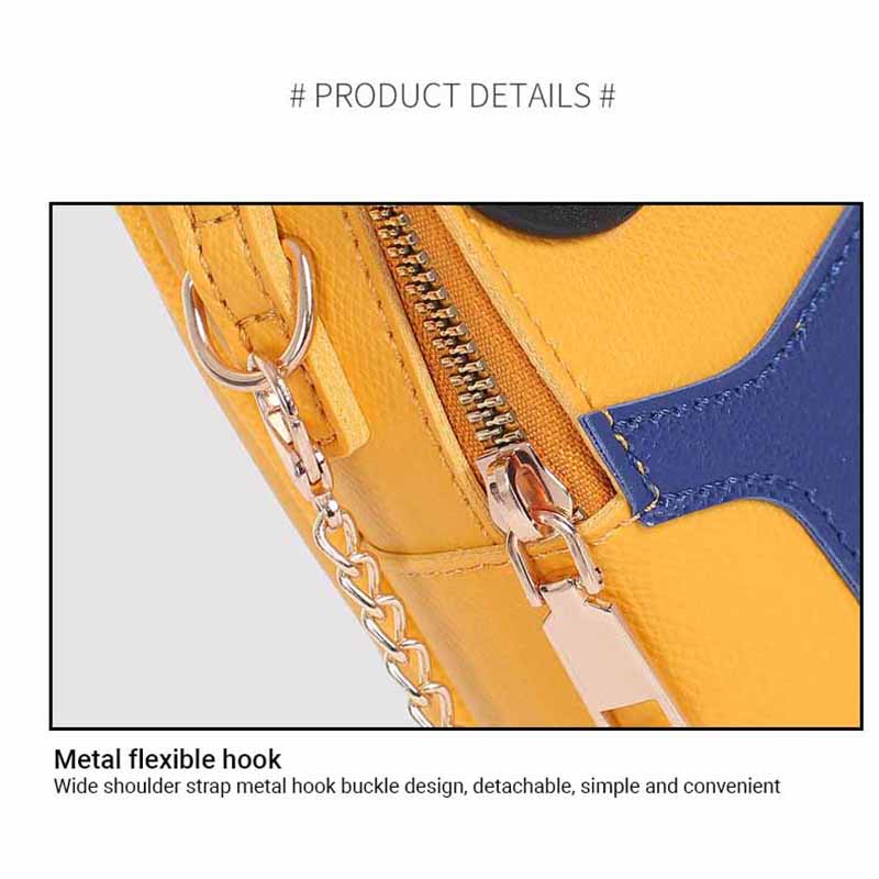 Mini Minions Bag Women Chain Bag Keychain Pendant Makeup  Pouch Messenger Bag Cute Yellow Cartoon Crossbag